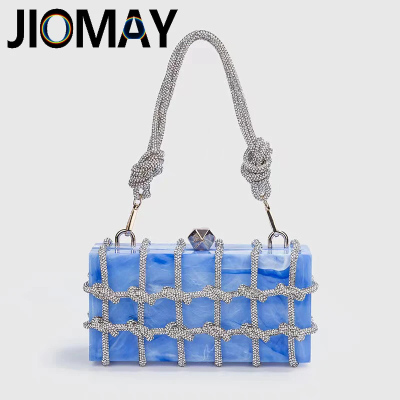 JIOMAY Fashion Acrylic Bag Luxury Designer Handbags High Quality 2023 Portable Wedding Evening Bag Elegant Pom Purse