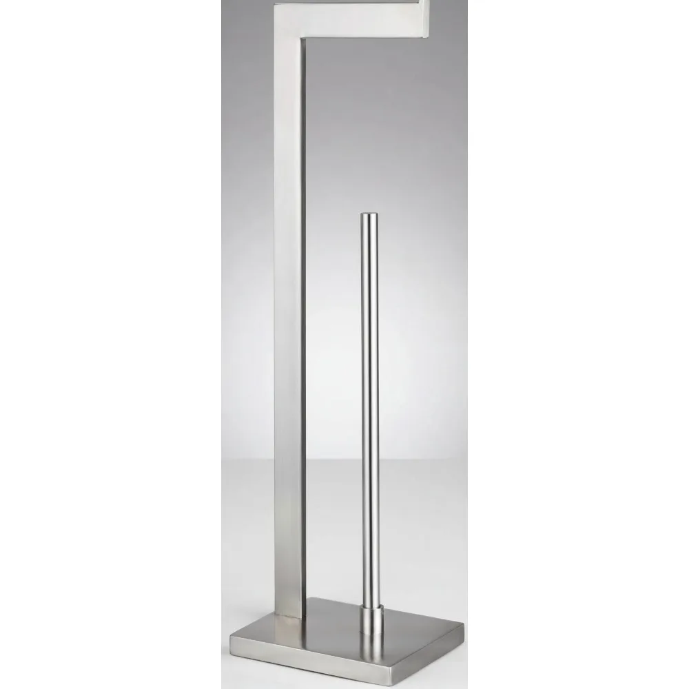 

Stainless Steel Floor Toilet Paper Holder with Storage, Brushed Finish for Bathroom Organization
