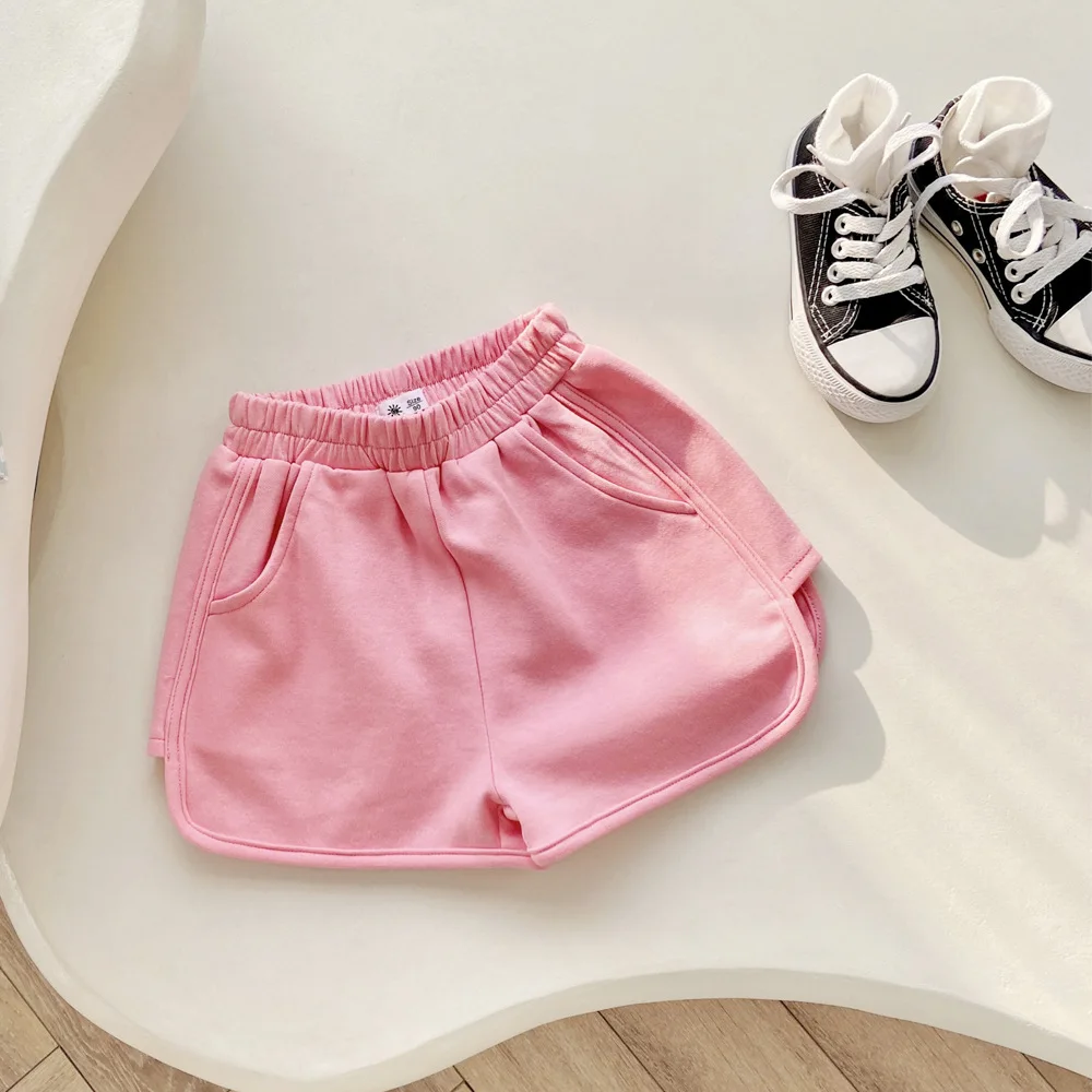 2-8T Summer Infant Cotton Girls Shorts Elegant Toddler Kid Short Pants Casual Plain Childrens Hot Pants Cute Childrens Trousers