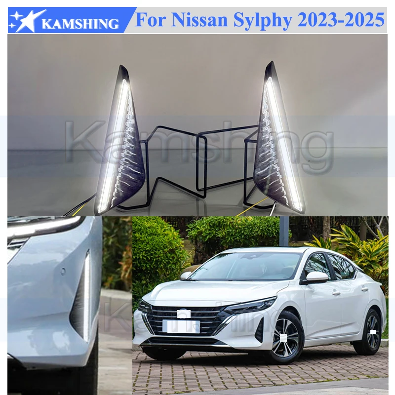 

Kamshing 1 Set Modifying LED Daytime Running Light DRL For Nissan Sylphy 2023-2025 Front Fog Light Fog Lamp Daytime Light