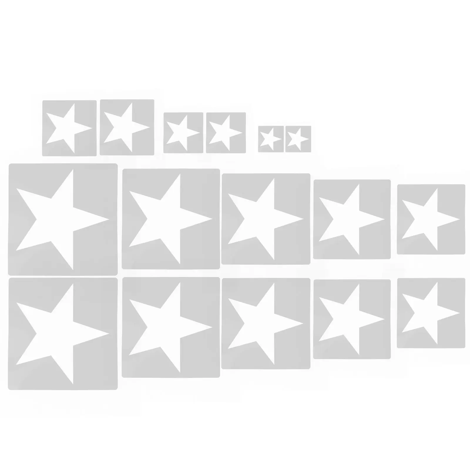 16Pcs Star Shaped Stencils Reusable Plastic Craft Templates for Painting Drawing Decorating Home DIY Art Projects Spray