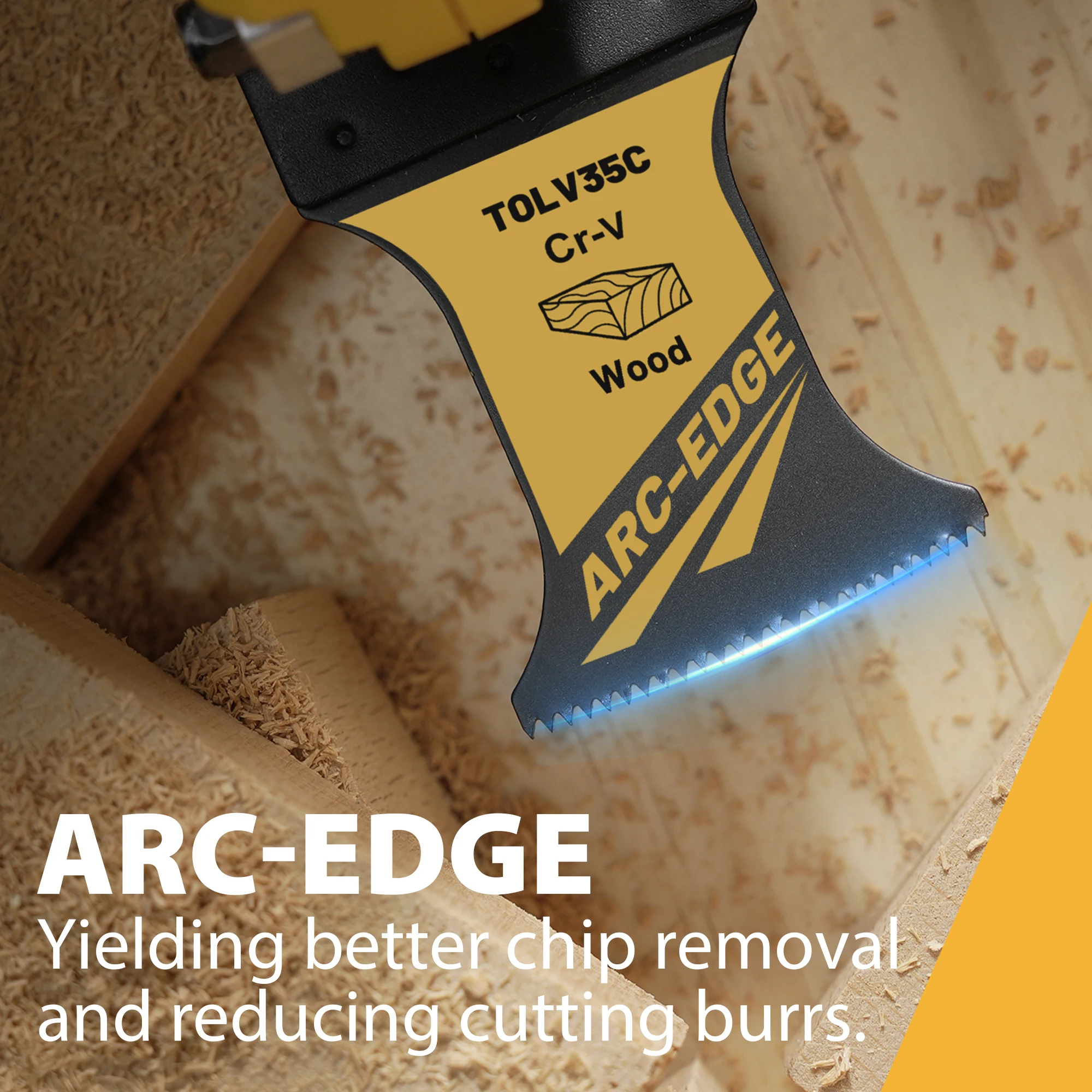 TOLESA 3PCS Set di lame per sega oscillanti con bordo ad arco Lame multiutensile per legno Taglio in plastica Lama oscillante affilata resistente all'usura CRV