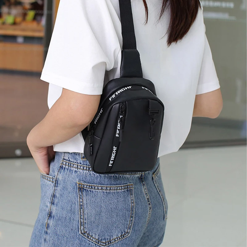 Bags For Women Fashion Ladies Chest Pack Female Sling Bag Crossbody Purse PU Leather Shoulder Chest Bag Travel Messenger Pack