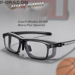 F·DRACON Ultra-light Sports Glasses Frame Professional Football Basketball Men's Glasses Frame Optical Prescription Goggles 001