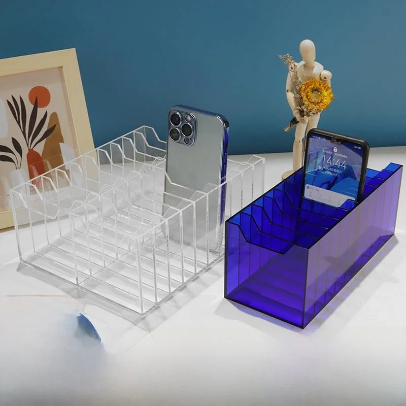 

Transparent Acrylic Mobile Phone Storage Box Home Office Meeting Desk Organizer Card Holder Waterproof Organic Glass