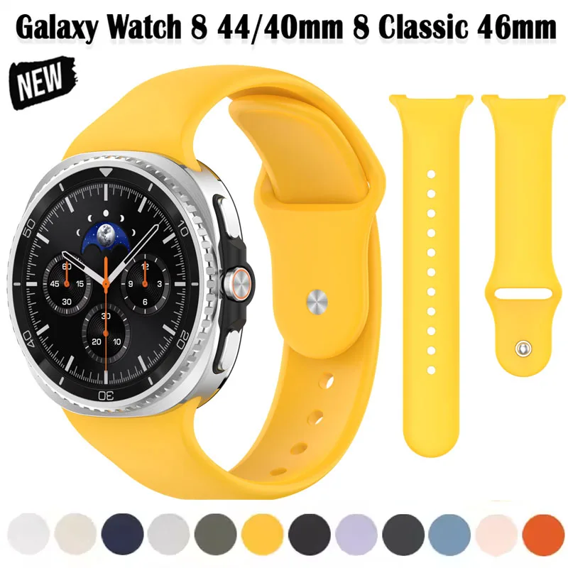Силиконовый-ремешок-для-samsung-galaxy-watch-8-40-мм-44-мм-8-classic-46-мм-Спортивный-браслет-correa-для-galaxy-watch-8-Ремешки-для-часов