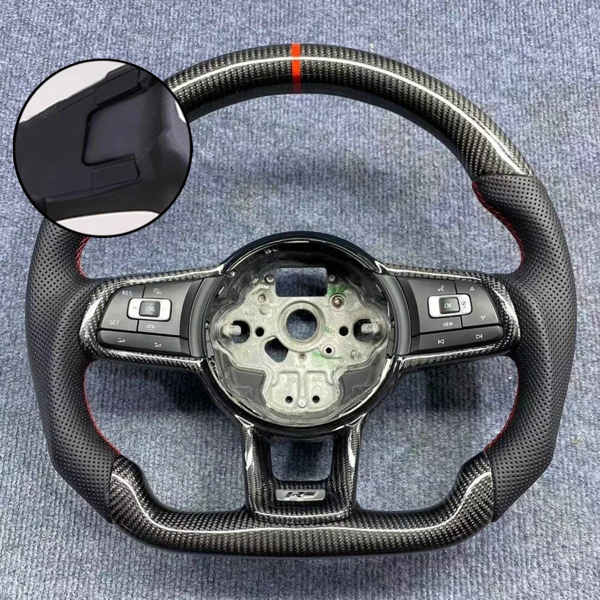For VW Golf 7 MK7.5 GTI MK2 Polo Jetta Steering Wheel Modification Using Carbon Fiber Material With The Same Frame