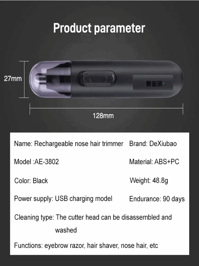Pencukur elektrik portabel, pemangkas rambut hidung, pemangkas rambut hidung anti air