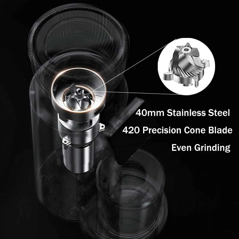 Coffee Grinder Metal Body for 51/58MM Portafilter with 30 Precise Grind Settings Espresso Drip Percolator French Press