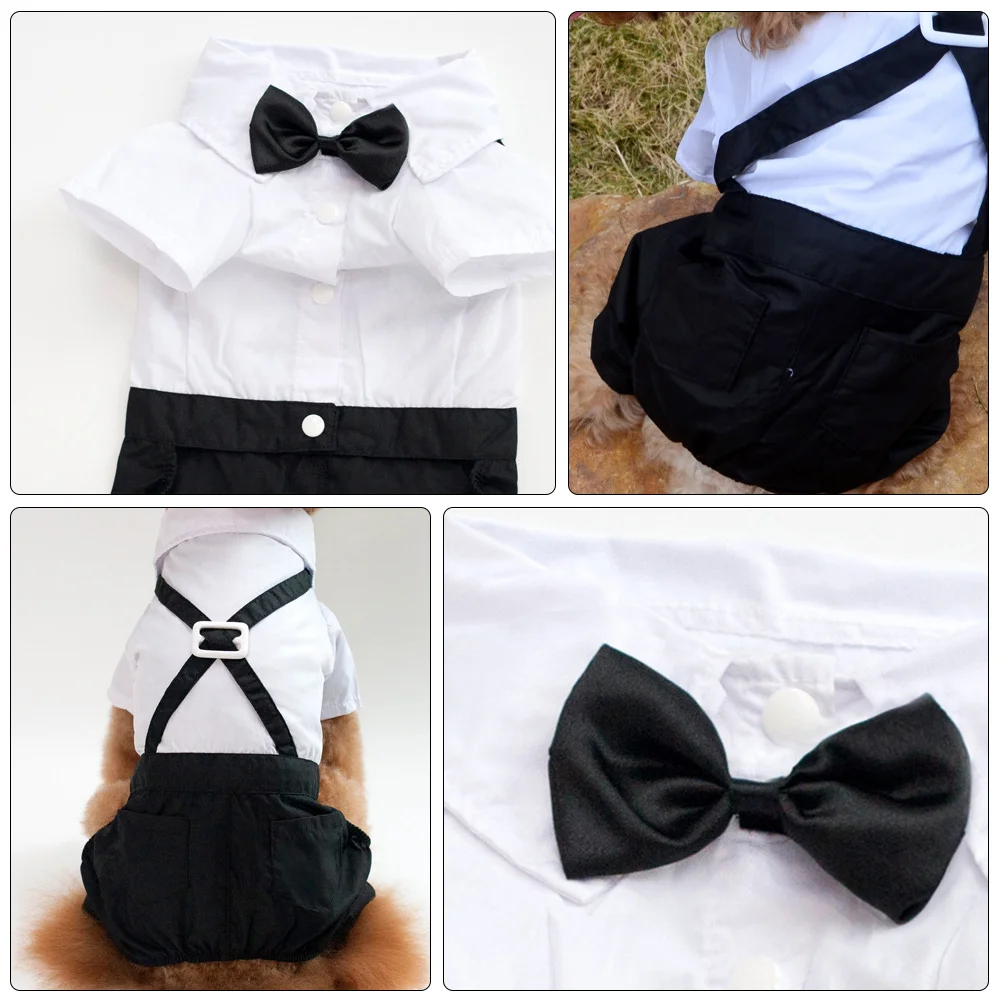 

Dog Suit Outfit Style Wedding Tuxedo Pet Clothing Cute Bowtie Dogs Costumes Gentleman Cosplay