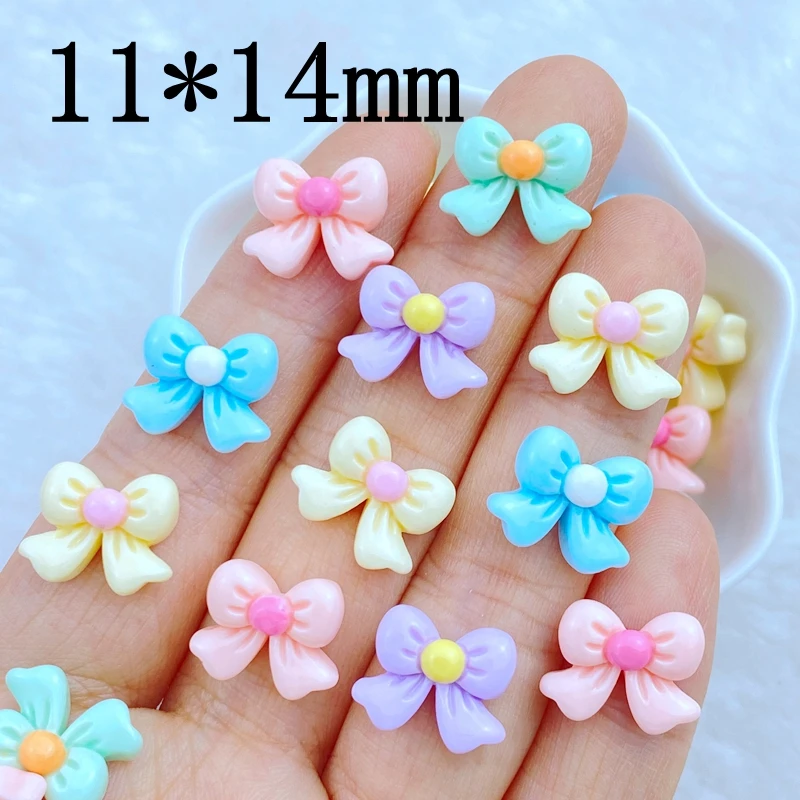 20Pcs New Cute Mini 11*14mm Bow Series Flatback Ornament Jewelry Making Manicure Hairwear Accessories