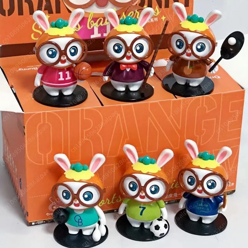 

Hot Selling Genuine Blind Box Orange Peel Rabbit Sports Ball Series Trendy Toy Cute Figurine Ornament Anime Peripheral Toy Gifts