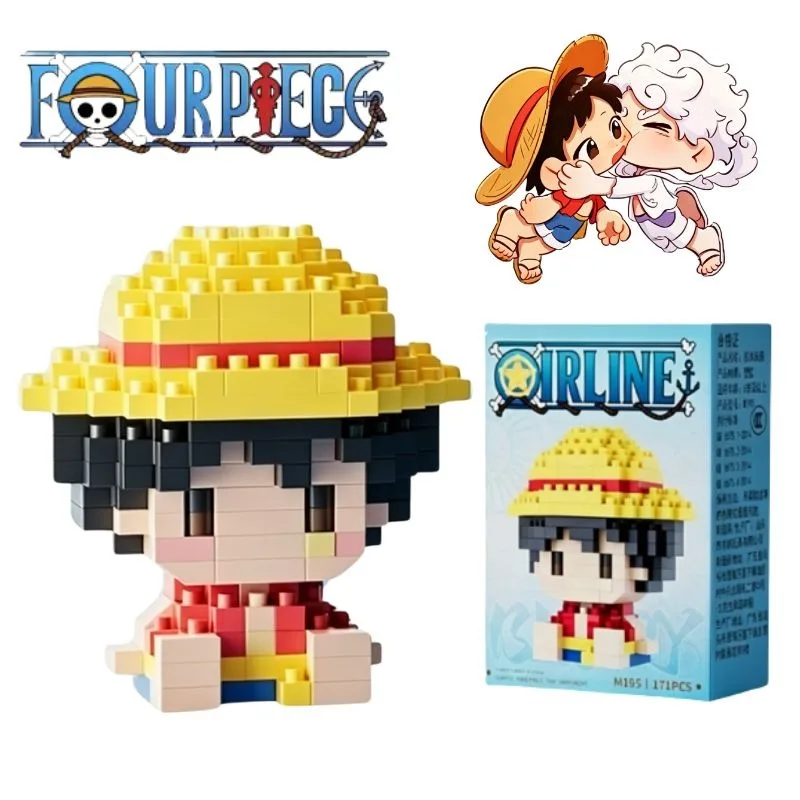 ONE PIECE - Bloques de Construcción Micro del Dios del Sol Nika Luffy, Chopper, Ace, Buggy, Modelo de Anime 3D, Mini Ladrillos de Ensamblaje, Figuras de Juguete para Regalo