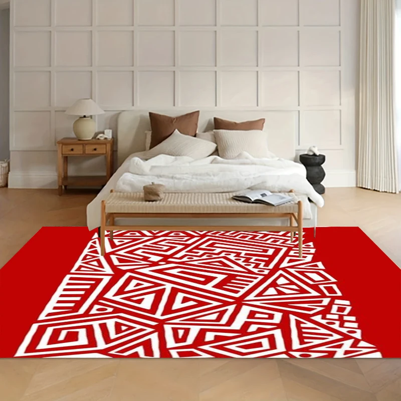 Chinese Red Carpet Lucky Colors Rugs Bedroom Decor Carpets for Living Room Washroom Floor Mat Chair Rug Gift Alfombra Home Decor