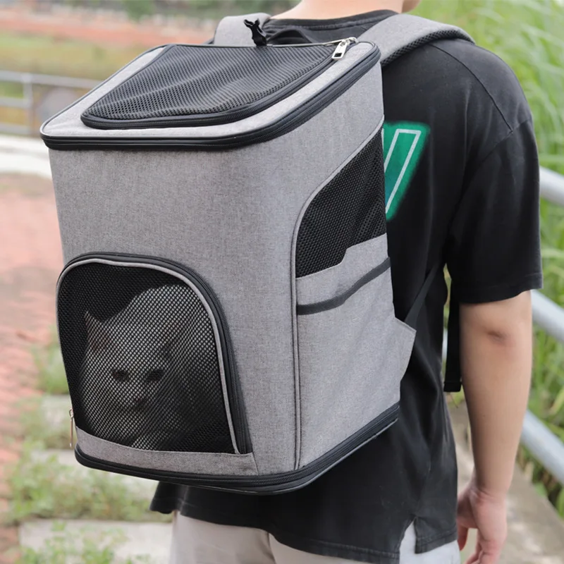 

Pet Cat Backpacks Portable Travel Folding Pet Double Shoulder Bag for Small Dogs Cats Breathable Pet Transportation Supplies