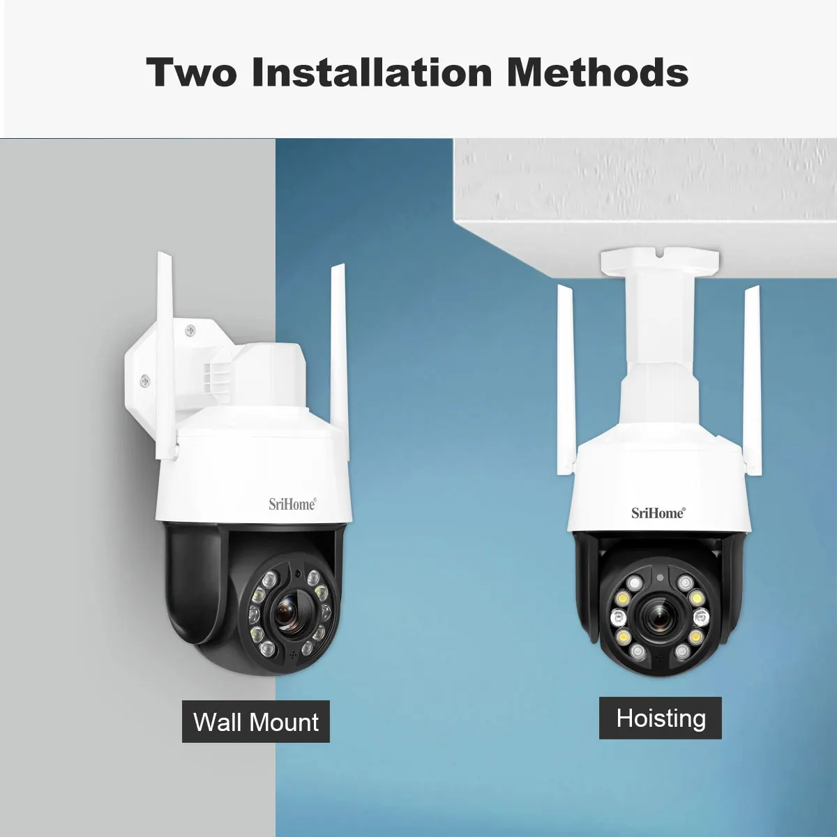 Srihome SH041 QHD 5.0MP 20X Zoom في الهواء الطلق 5G الأمن واي فاي كاميرا IP IP66 مقاوم للماء H.265 Onvif كاميرات المراقبة بالفيديو CCTV