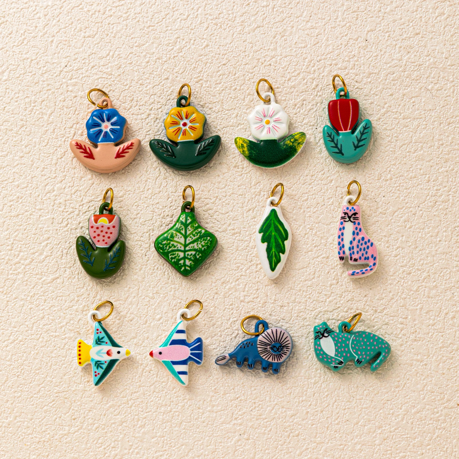 Modisches und trendiges neues Vogel-Blumen-Blatt-Accessoire DIY-Anhänger Charms Schmuckherstellung – Detail 2