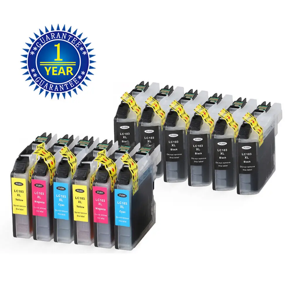 12PK LC103 XL Kartrij Tinta untuk Brother MFC-J470DW J475DW J650DW 870DW