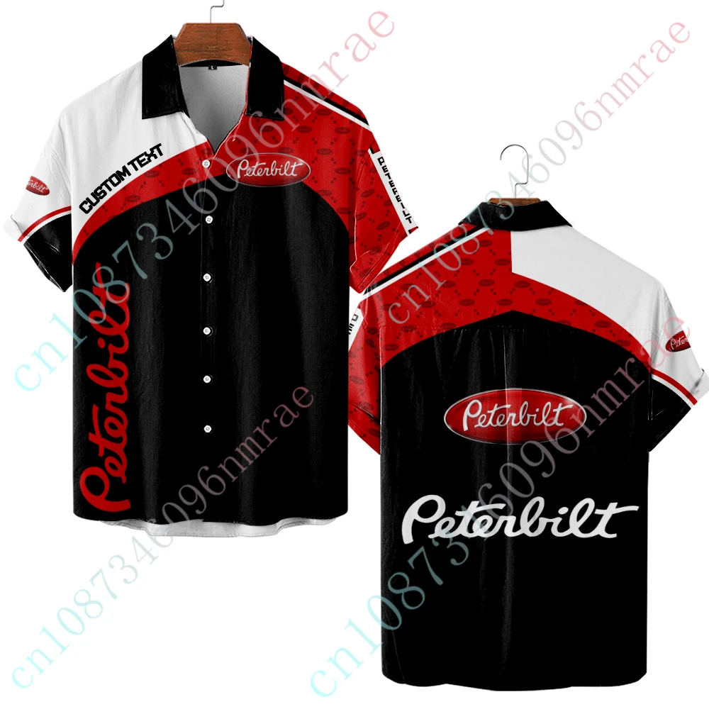 Peterbilt Clothing Anime Shirts And Blouses 3D Oversized T-shirt Unisex Button Cardigan Casual Shirts For Men Women Custom Logo