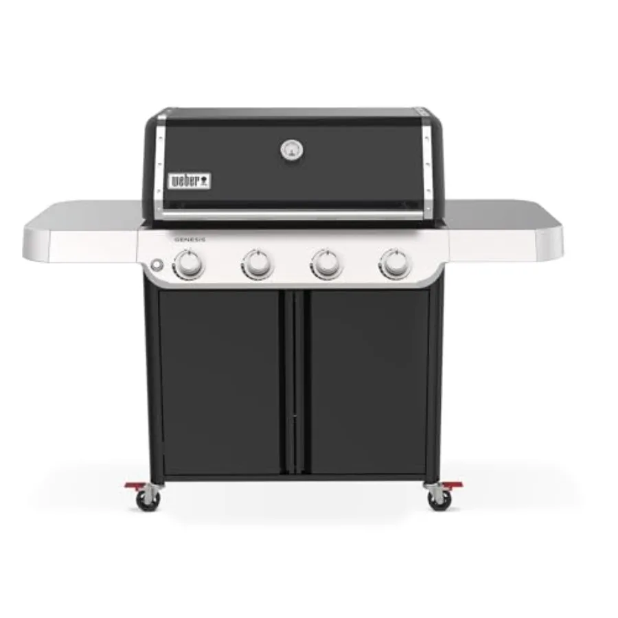 

Genesis E-415 Outdoor Liquid Propane Gas Grill with 4 Burners Black Porcelain-Enameled Cast-Iron Grates and PureBlu Burners