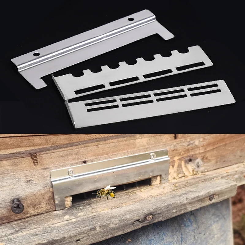 2 مجموعات عش النحل مكافحة الهروب الفولاذ المقاوم للصدأ مدخل عش الباب تربية النحل لوازم العسل باب تربية النحل خلية النحل المعدات #4