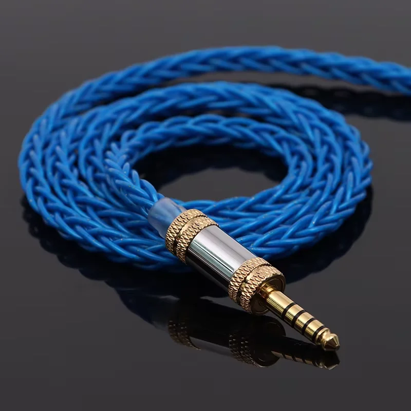 ZiSin-19 8 Core  HiFi Earphone Cable With 4.4mm 6.35mm MMCX QDC 2Pin IE900 For Spartacus Fudu Nova MagicOne HEXA Rinko HIFIMAN