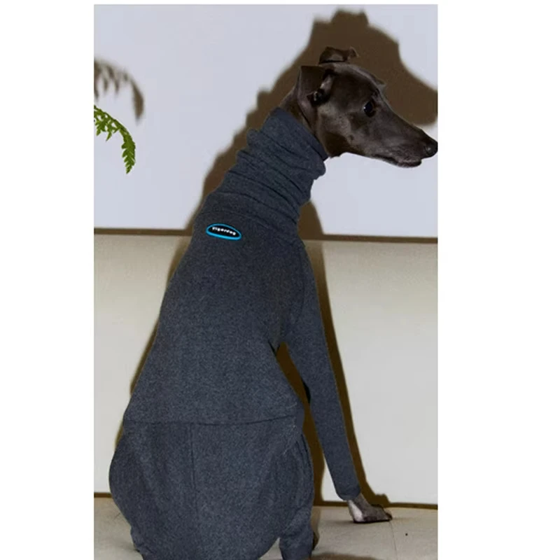 Fashion Grey Monochrome Four-legged Turtle Collar for Dogs Soft Dog Clothes Italian Greyhound Winter Basement Warm Turtle Collar