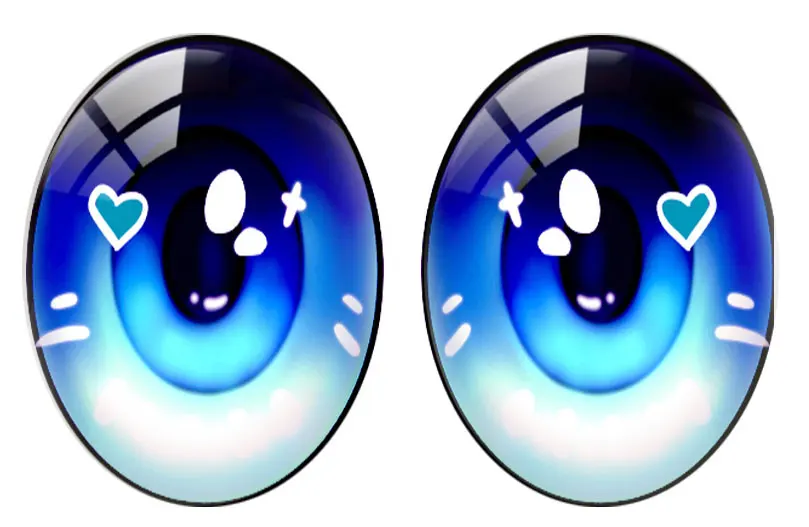 5pairs/lot Oval Blue Bling Cartoon Doll Crystal Eye Pupils Purple Photo Glass Cabochon Flatback Demo Cameo Diy Jewelry Making