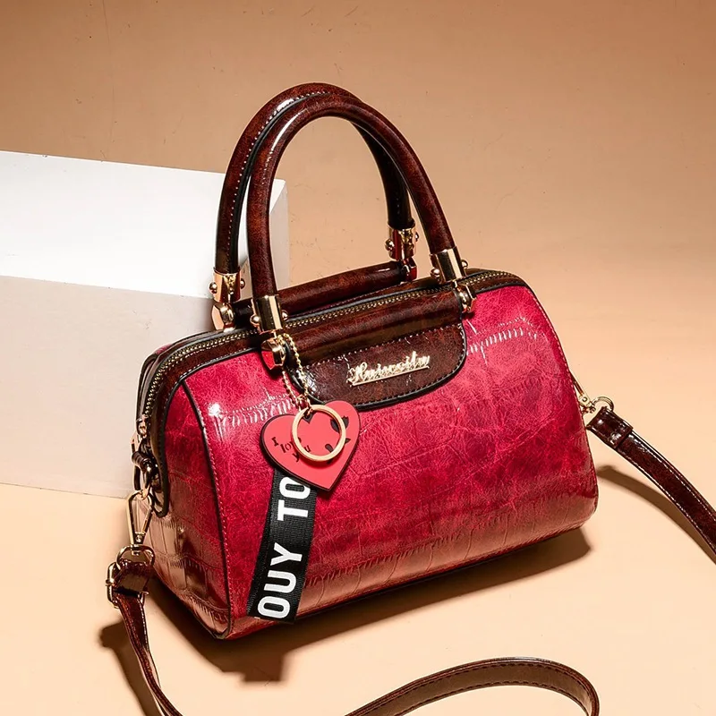 

Brand Crocodile Pu Leather Shoulder Crossbody Bag Womens Clutch Hand Bags for Mother Small Women Handbags New Boston Pillow Bag
