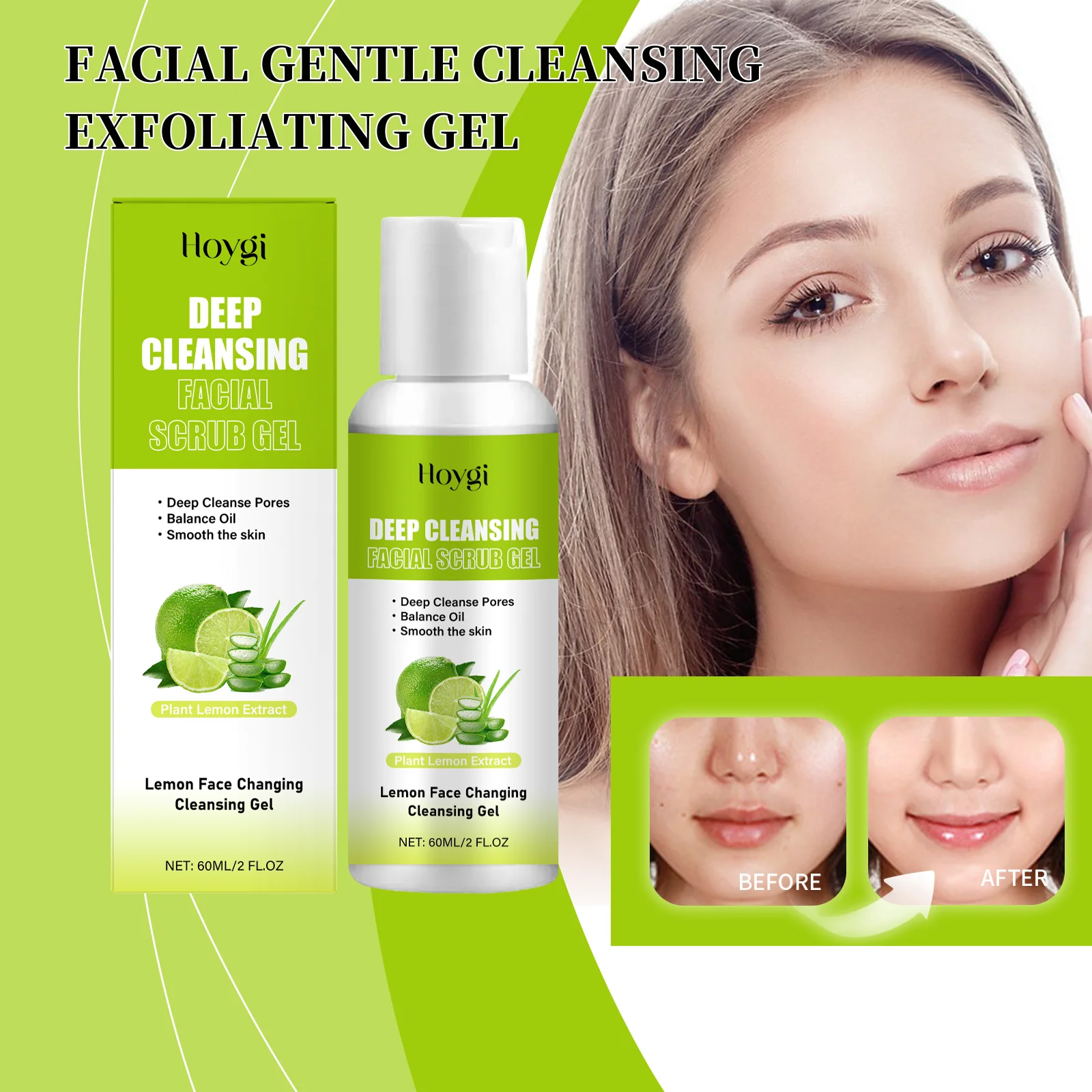 

Facial Exfoliating Gel Mild Moisturizing Non-Drying Facial Skincare Treatment Hydrating Pore Refining Smooth Skin Exfoliating