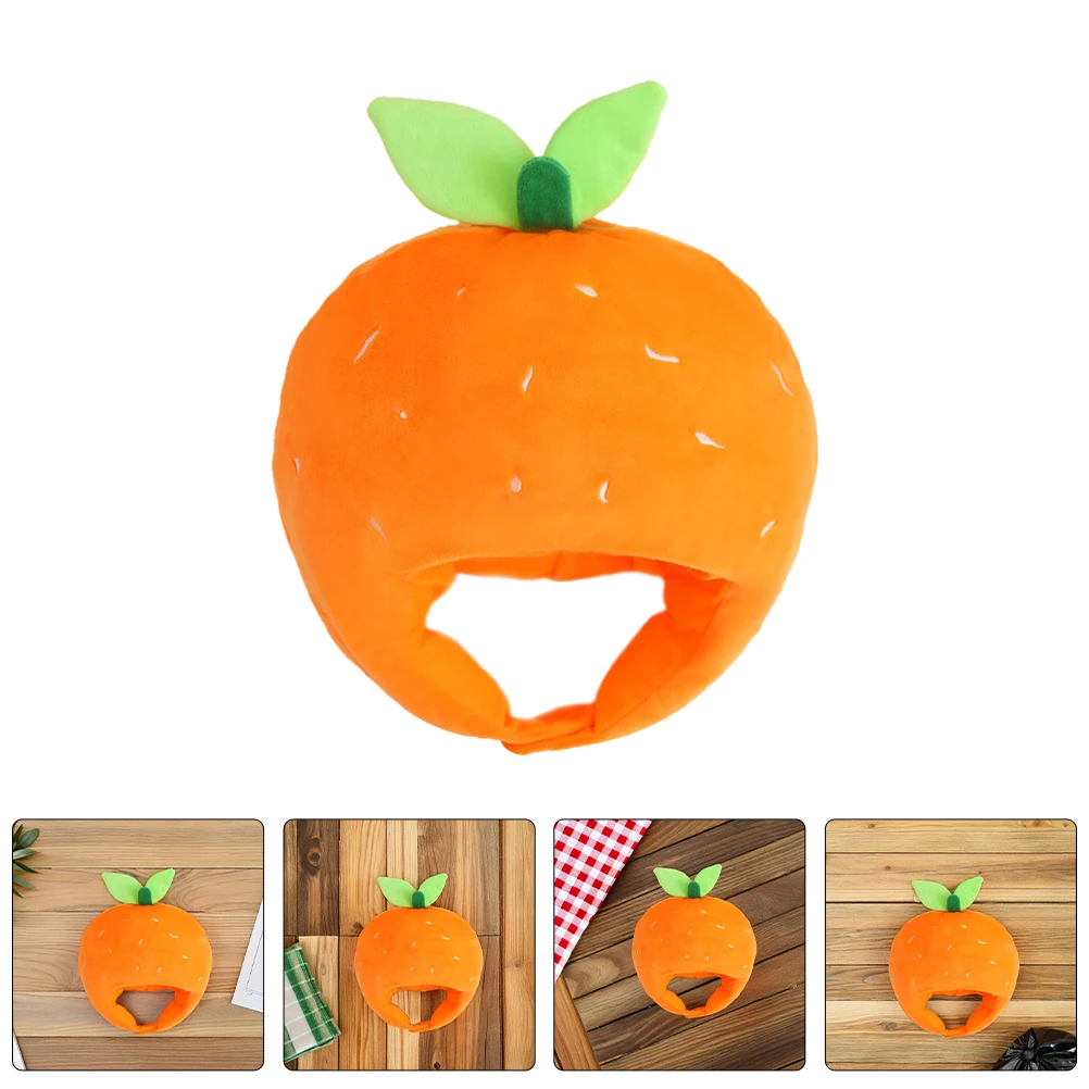 Orange Cartoon Kopfbedeckung, kreativer fruchtförmiger Hut für Party, Cosplay, Fotokabinen-Requisiten, lustiges Kostümzubehör, Party-Zubehör
