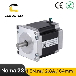 Nema23 Stepper Motor 64mm 0.15N.m 2.8A 2 Phase Stepper Motor 4-lead Cable for 3D printer CNC Laser Grind Foam Plasma Cut