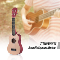 21 Inch Colored Acoustic Soprano Ukulele Uke Kit Basswood with Carry Bag 1 Uke Strap Strings Tuner and 4 PCS Picks