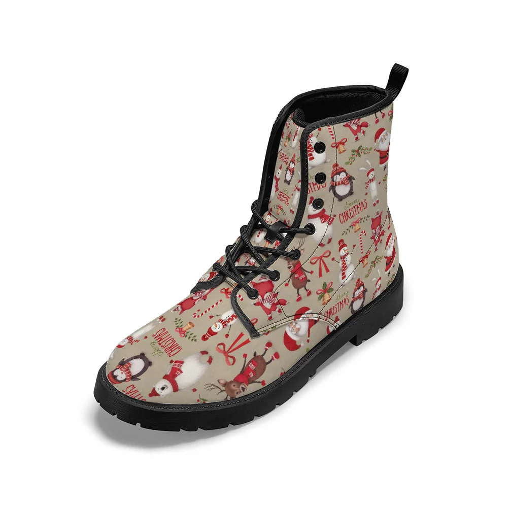 

Cartoon Christmas elements fashion boots for men and women perfect for autumn and winter
