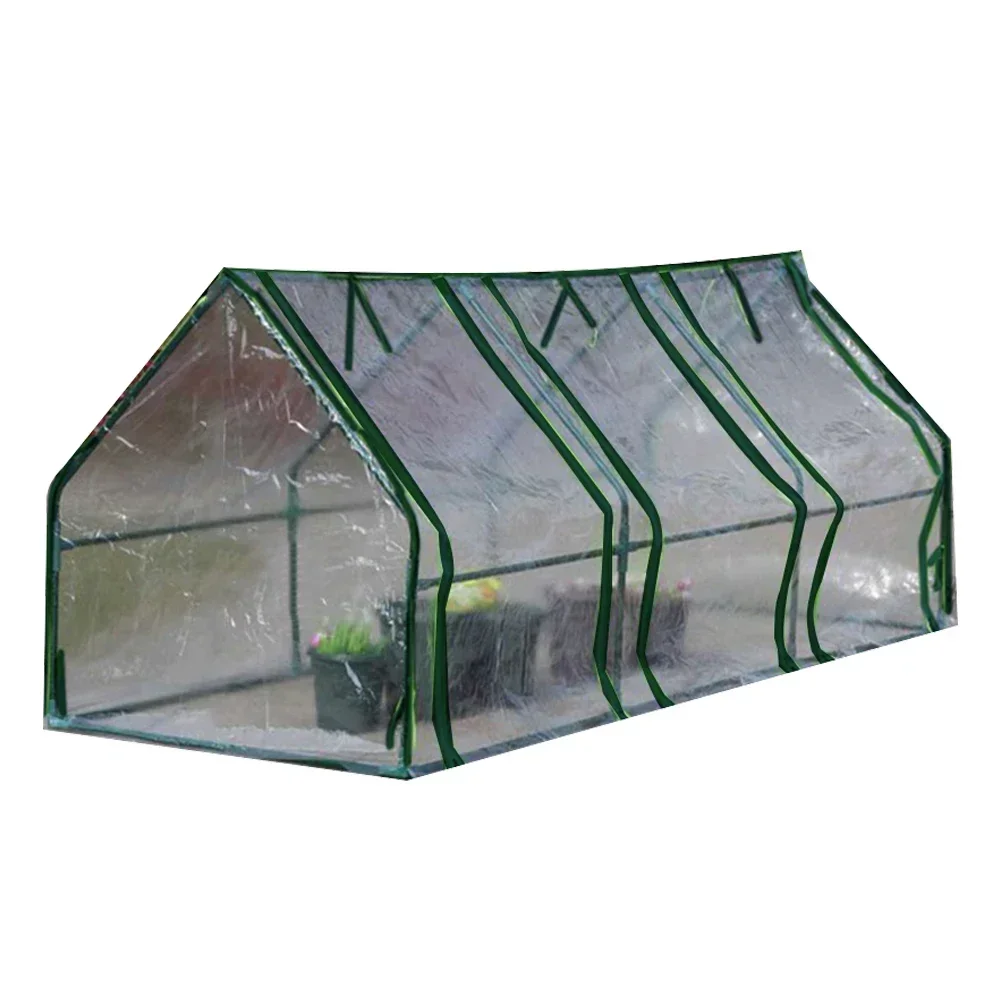 Ooutdoor Garden Conservatory Cover Easy To Assemble Clear PVC Scroll Design Greenhouse Plant Cover For Plants Nursery