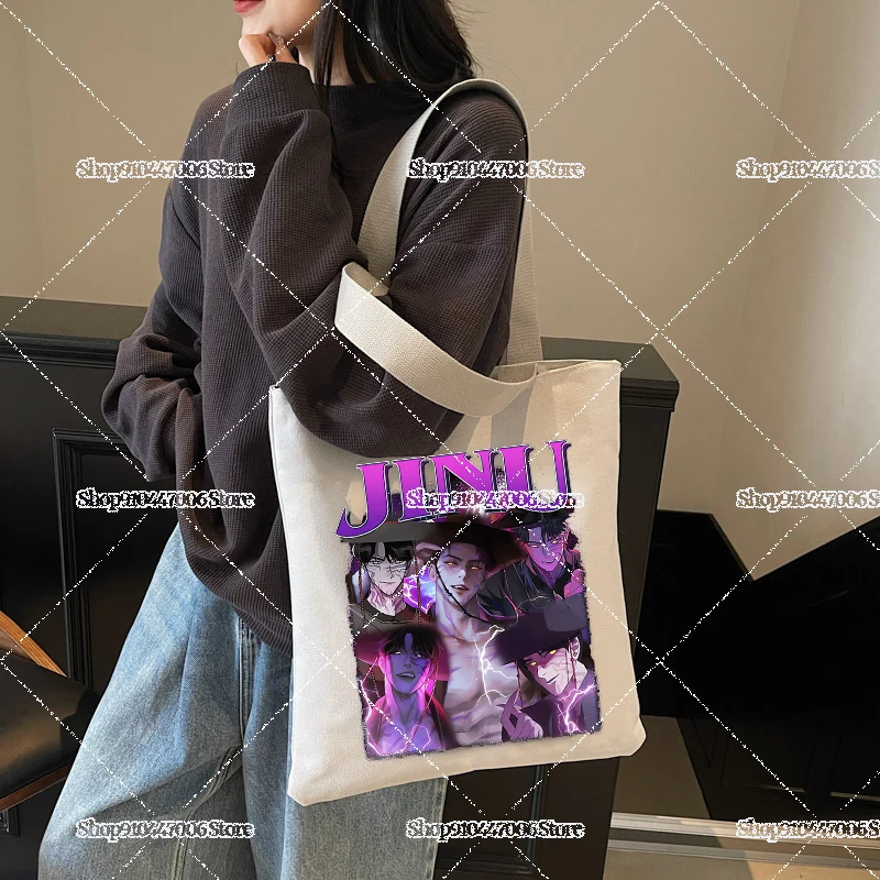 

cartoon Canvas Bag K pop demons hunters Portable Shoulder Bag Large Capacity Shopping Bag for Girls Travel Dating Carrying Pouch