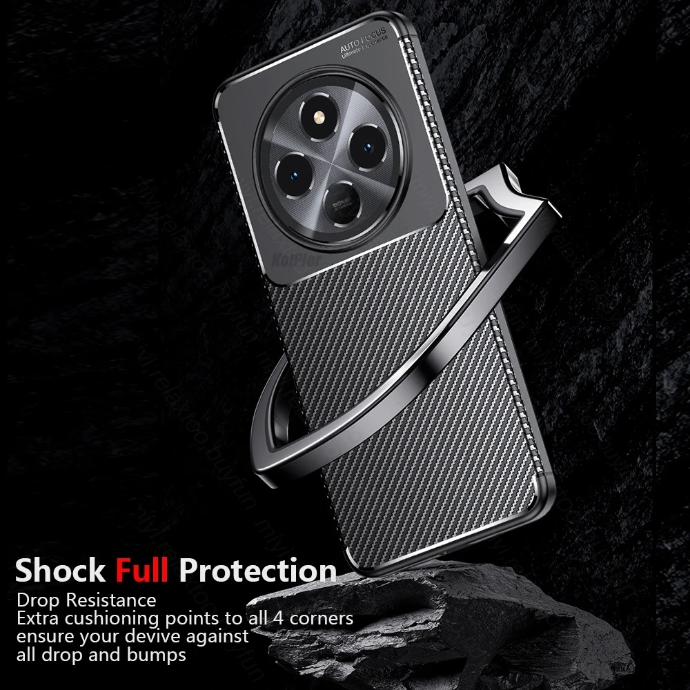 for Poco C75 4G Case Carbon Fiber Patten Back Cover on PocoC75 Poko Little C75 C 75 75C Anti-Knock Camera Bumper Proection Funda