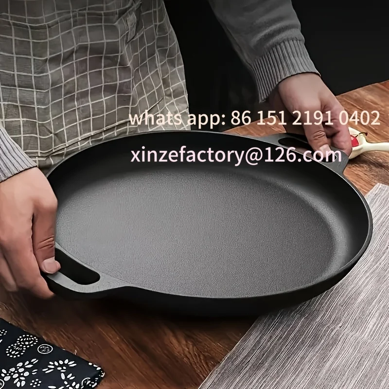 Customizable cast iron multi-functional pot:a non-stick pot suitable for pizza and pancakes, perfect for home kitchens