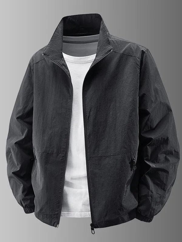 

Men's Casual Sports Jaet Loose Fit Stand Collar Windproof Outerwear Autumn Winter Leisure Faion Polyester Fiber Coat