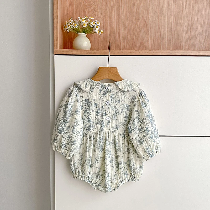2026 Neu 0-24M Frühling Kleinkind Mädchen Strampler Langarm Baumwolle Kragen Baby Mädchen Overall Kinder Bedruckte Kleidung – Detail 6