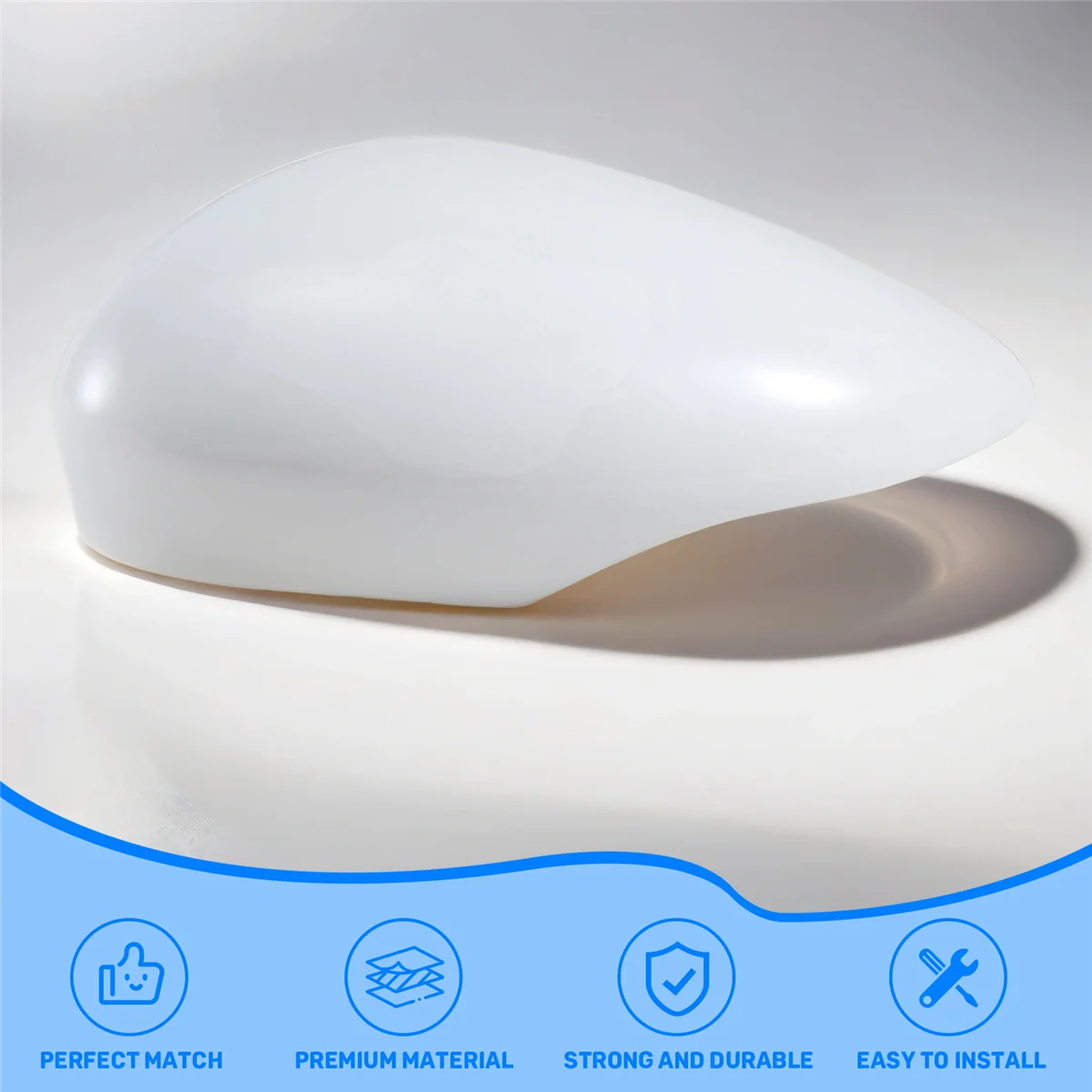 1 шт. левосторонний белый зеркальный чехол для Ford Fiesta 2008 - 2017