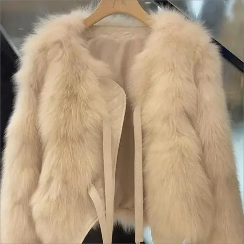 2023 New Women Winter Fur Coat  Imitation Fox Fur Coat Women\'s Warm Thick Fox Fur Coat Autumn Winter Faux Fur Coat