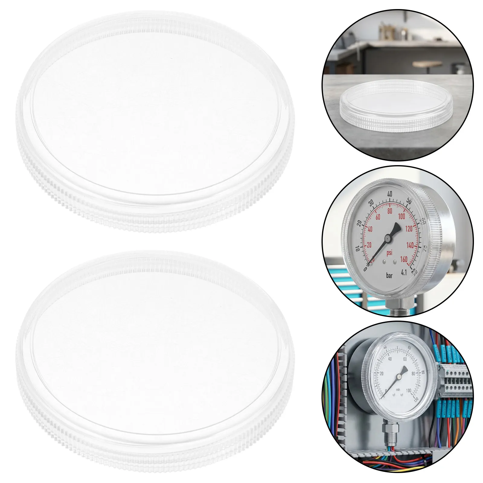 3Pcs Pressure Gauge Cover Replacement Plastic High Clarity Lens Anti-dust Protective Lens Cap For Manometer Industrial Accessory