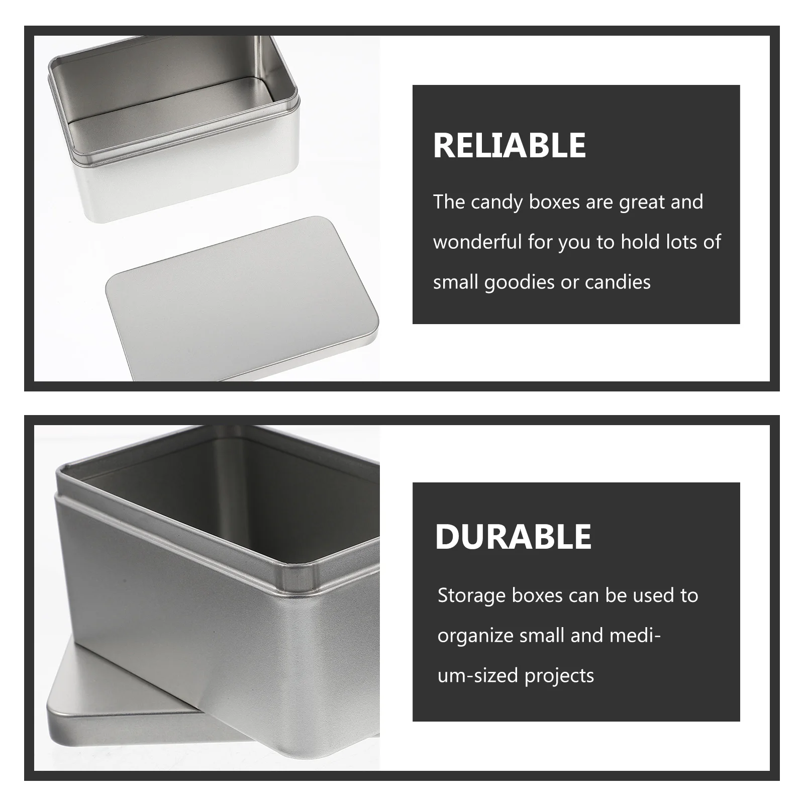 

4 Pcs Gift Box Metal Tins Storage Can Tinplate Boxes Cookie with Lids Multifunction Container