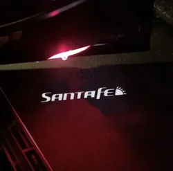 2Pcs for Hyundai LED Car Welcome Light Door Logo Projector Light Logo Courtesy Lights For Hyundai Santa Fe Car Goods Accessories