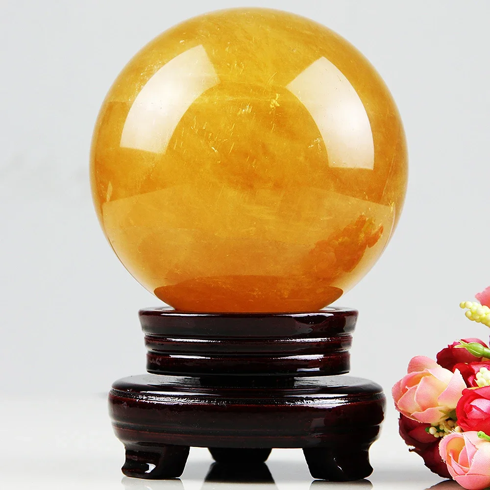 

The FourSides Come to Wealth The natural citrine ball is a gift for leaders to open the shop Home decorations Office decorations