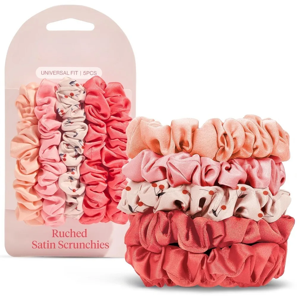 

Kitsch Satin Scrunchies for Women - No Crease Hair Ties for Girls | Scrunchies For All Hair Types and Textures, Perfect for Day