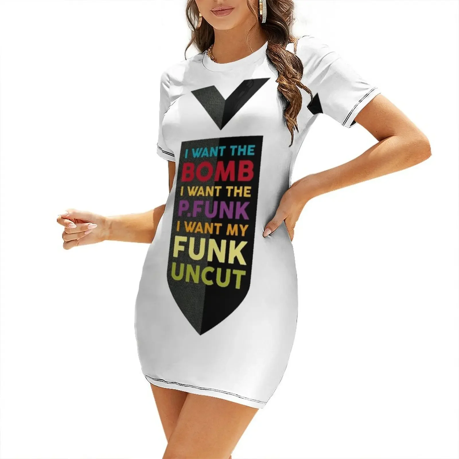 

I WANT MY FUNK UNCUT Short-Sleeved Dress Women's clothing sexy dress festival outfit women Long dress woman