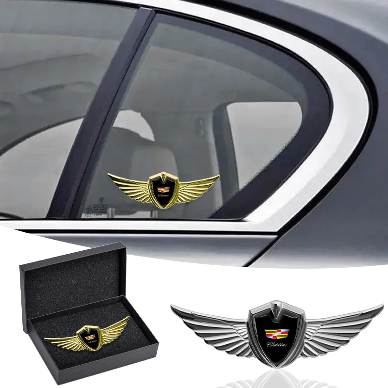 

New Car Badge Metal Wings Body Decoration Sticker for Cadillac Logo Escalade CTS ATS SRX XTS XT5 STS CT5 CT6 BLS XLR Accessories