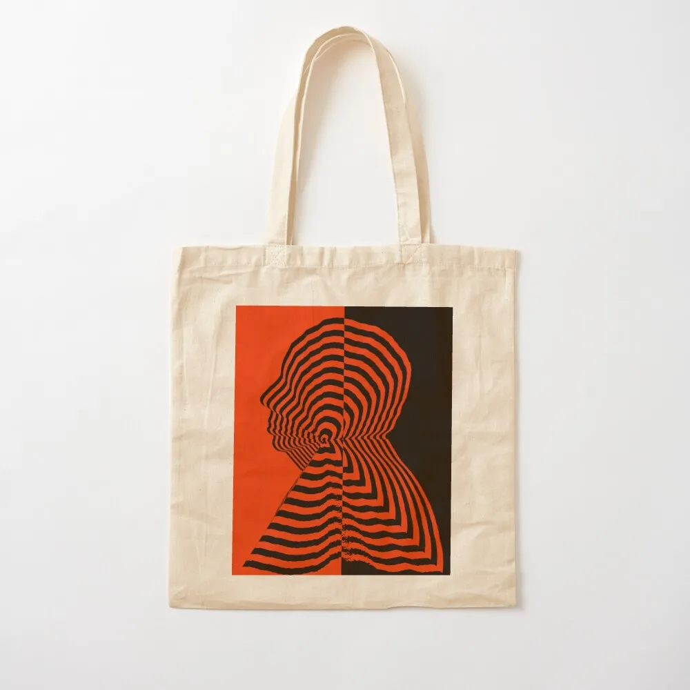 Alfred Hitchcock Vertigo abstract (Black & Orange) Tote Bag Big bag women reusable grocery bags Shopper bag Canvas Tote